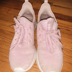 Pink adidas running shoes